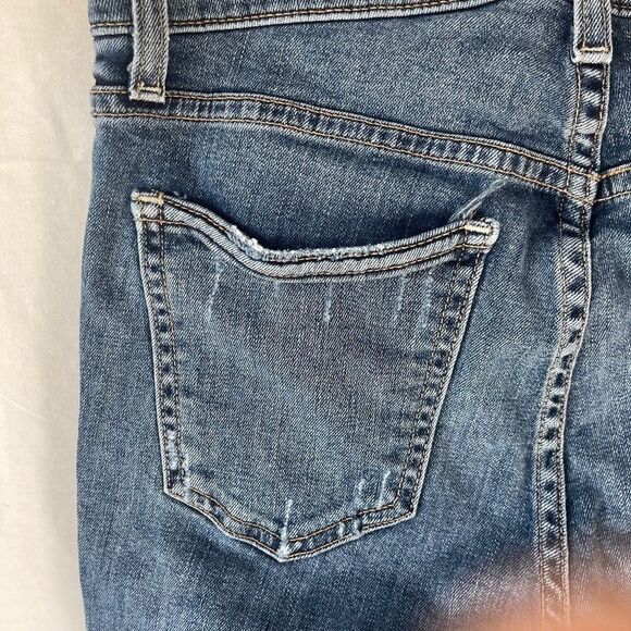 Lovers + Friends Ricky Super Distressed Mid Rise Skinny Jeans In Axis Sz 25 - Picture 9 of 16